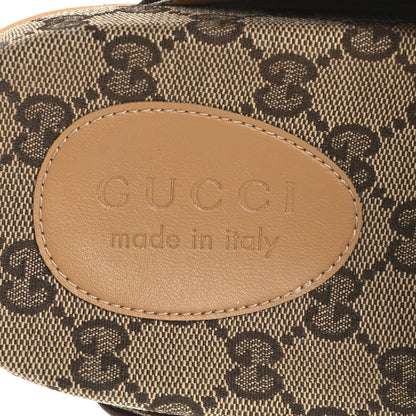 Gucci GG Monogram Lavaredo Eco Fabric Mens Slide Sandals With Straps 10 Beige Ebony Light Brown 9 of 10