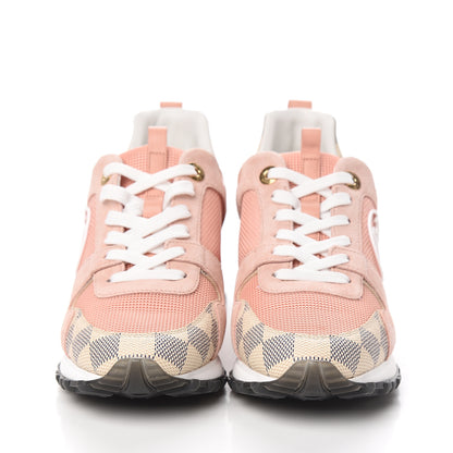 Louis Vuitton Suede Damier Azur Run Away Sneakers 36 Pink 2 of 8