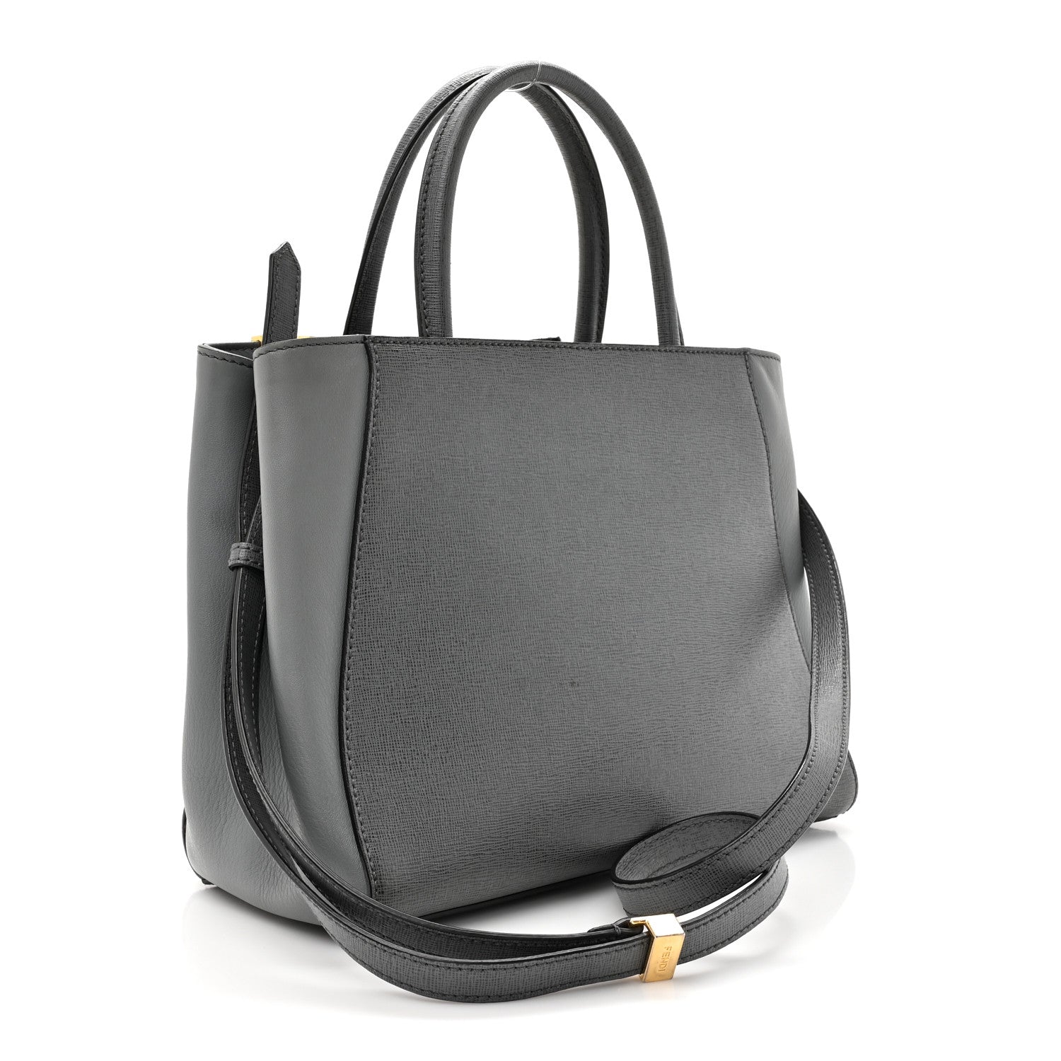Fendi Vitello Elite Petite 2Jours Tote Grigio Grigio Chiaro 2 of 16
