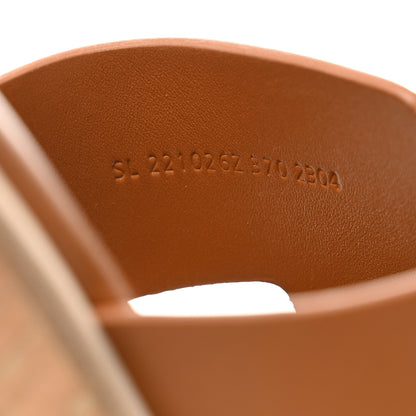 Hermes Calfskin Cork Eze 30 Sandals 37 Marron Glaise 6 of 9