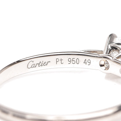 Cartier Platinum Diamond .24ct Solitaire Engagement Ring 49 4.75 6 of 7