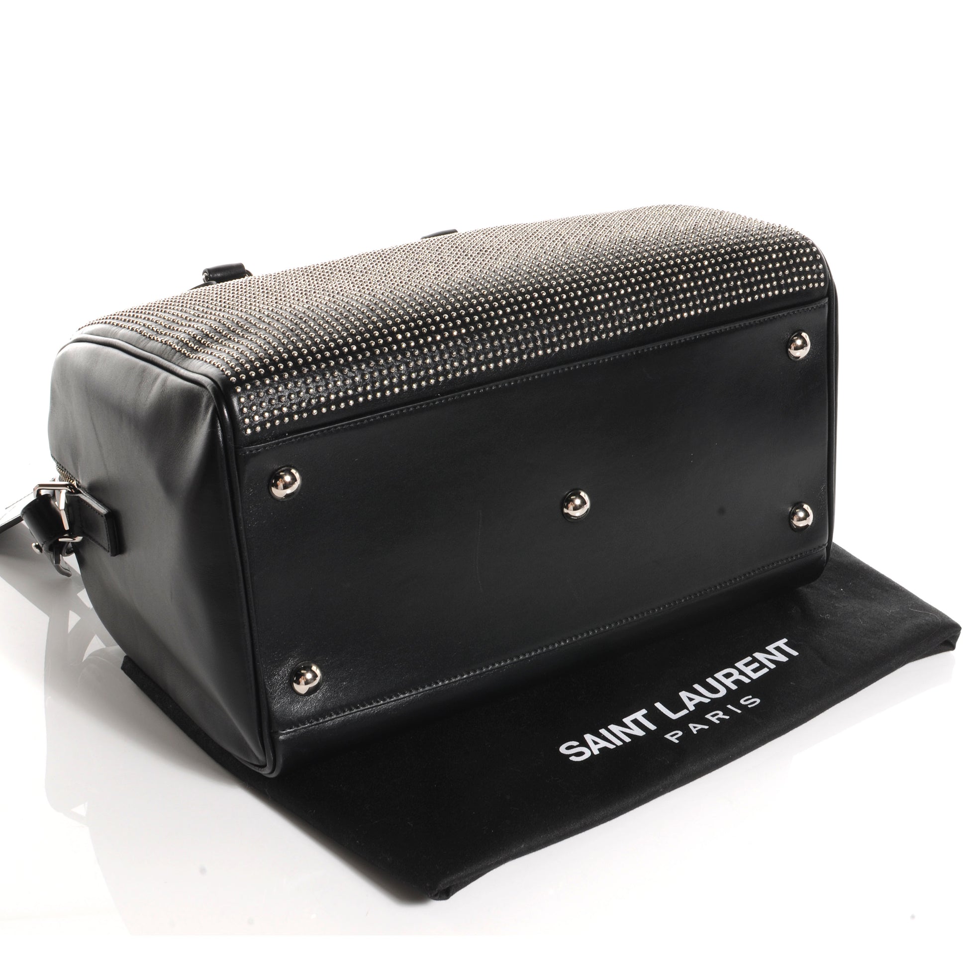 Saint Laurent Leather Studded Duffle 6 Black 4 of 7