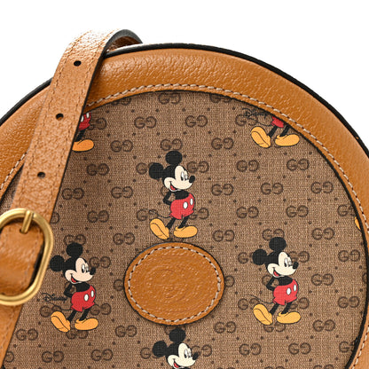 Gucci X DISNEY Mini Vintage GG Supreme Monogram Mickey Mouse Round Shoulder Bag Beige Vintage Sun Oil 8 of 11