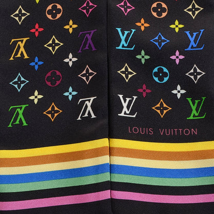 Louis Vuitton Silk Monogram Multicolor Bandeau Black 3 of 5