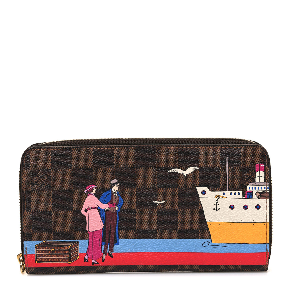 Louis Vuitton Damier Ebene 2016 Christmas Animation Zippy Wallet Rouge 1 of 9