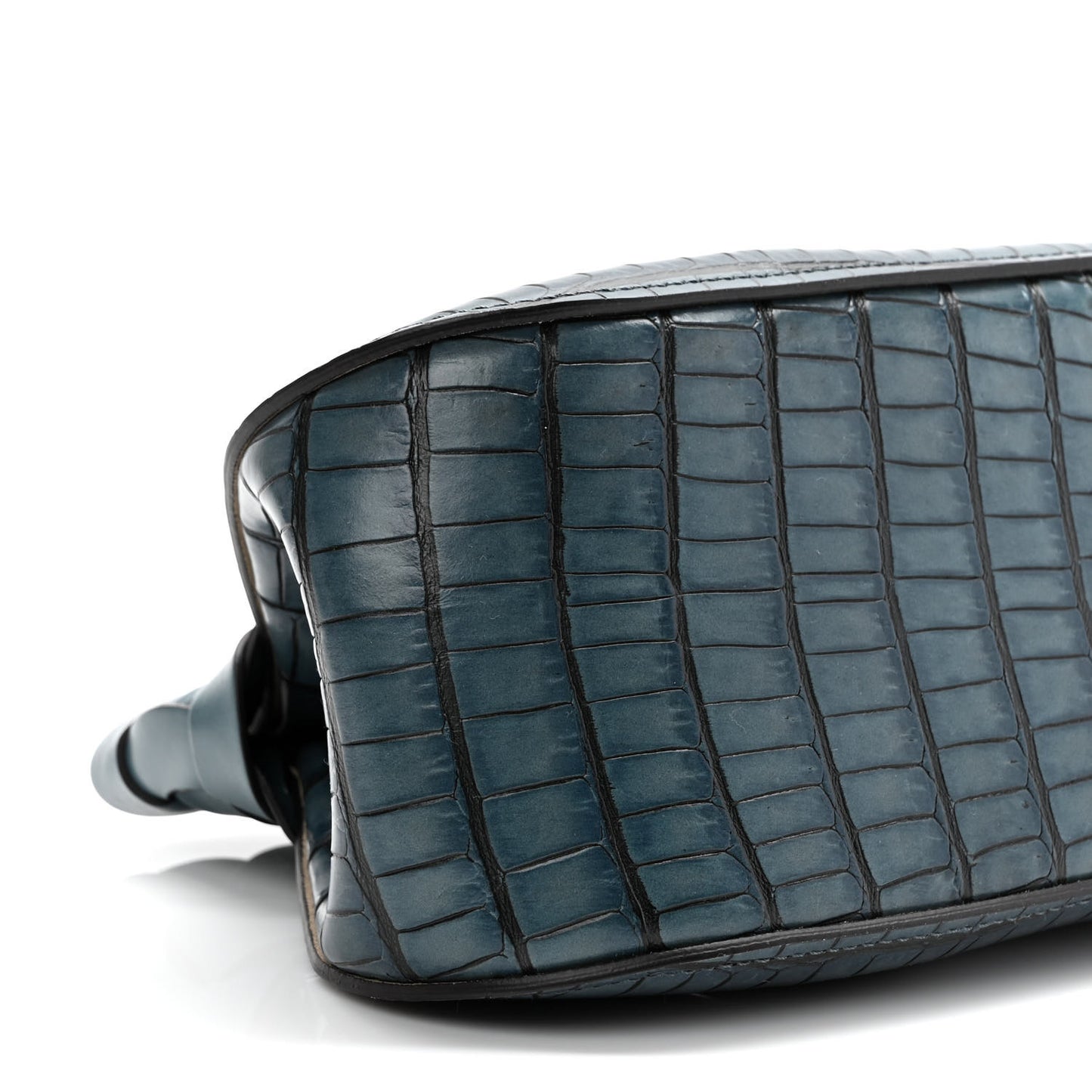 Crocodile Embossed Calfskin Darryl Clutch Mirage Blue
