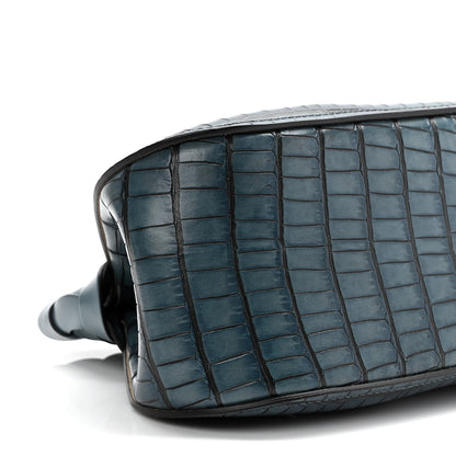 Chloe Crocodile Embossed Calfskin Darryl Clutch Mirage Blue 6 of 7