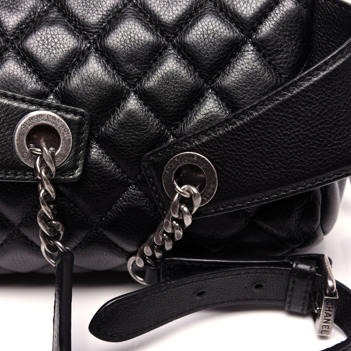Calfskin Quilted Waist Bag Black