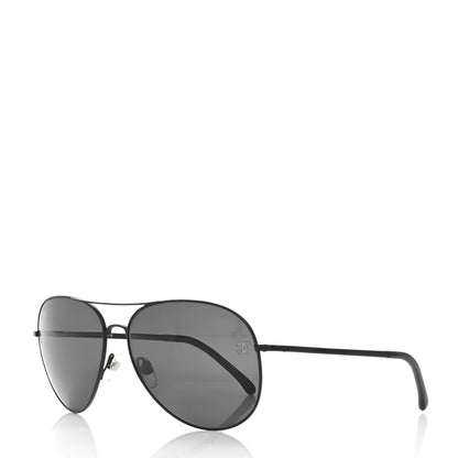 Chanel Aviator CC Sunglasses 4189-T-Q Black 1 of 7