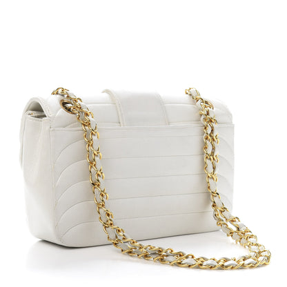 Chanel Lambskin Horizontal Quilted Small Double Flap White 3 of 13