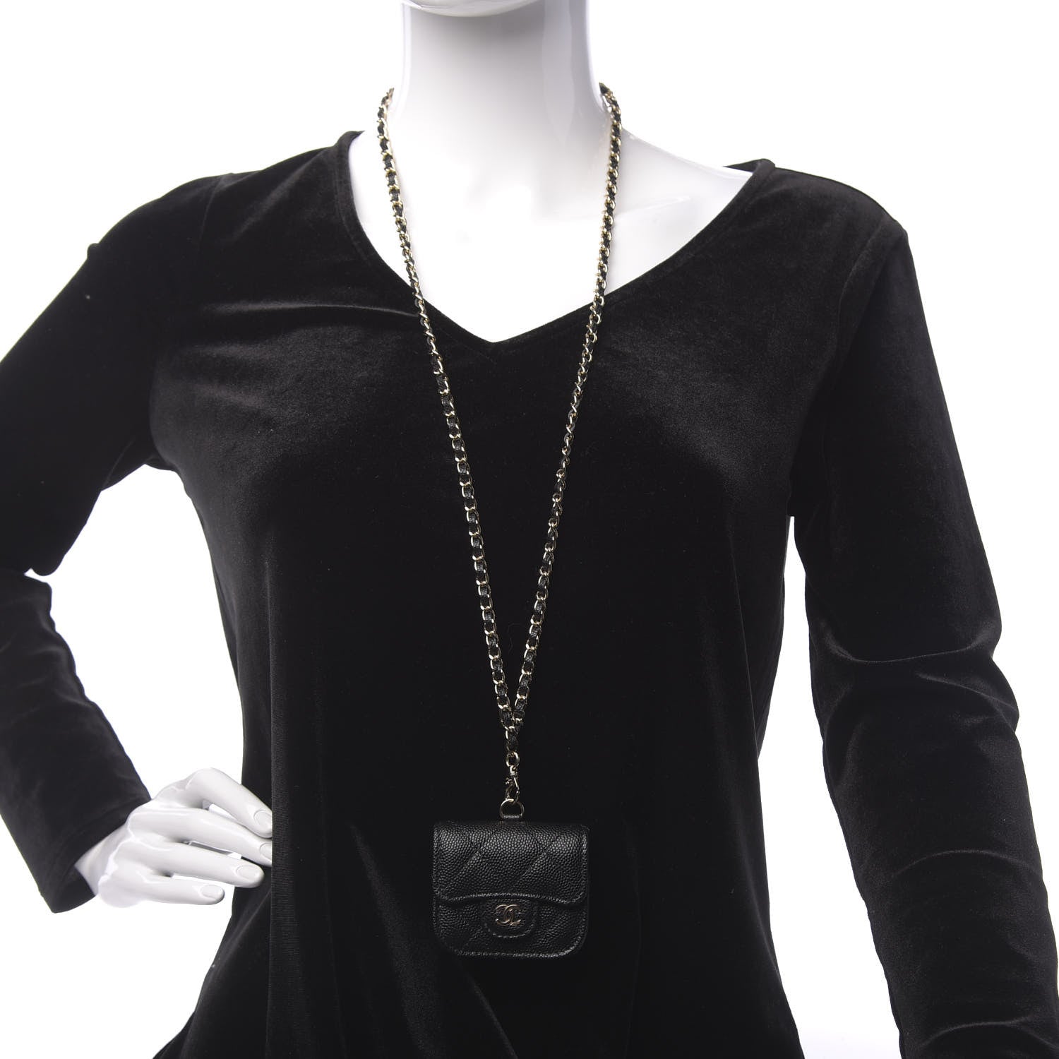 Chanel Caviar Quilted Airpods Pro Case Black 3 of 9