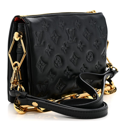 Louis Vuitton Lambskin Embossed Monogram Coussin BB Black 2 of 12