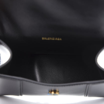 Balenciaga Shiny Box Calfskin Hourglass Top Handle Bag XS Black 6 of 10