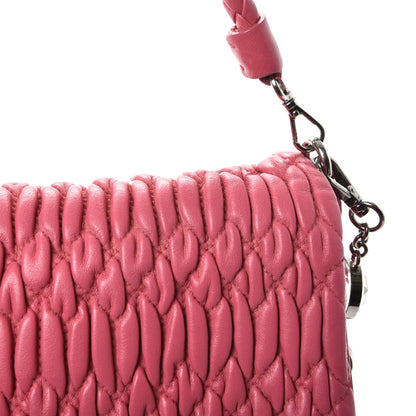 Miu Miu Nappa Matelasse Crystal Flap Clutch Geranio 10 of 10