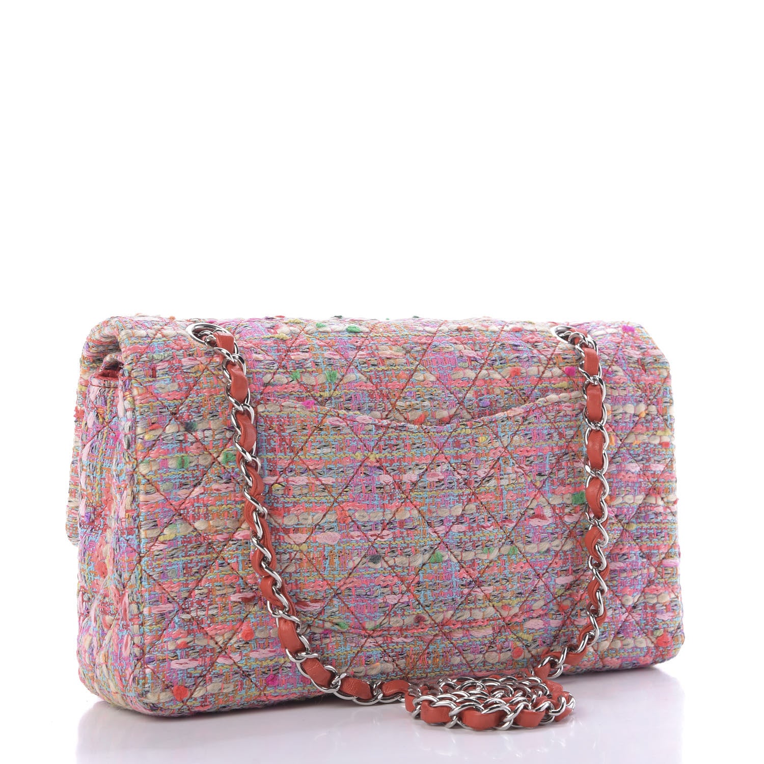 Chanel Tweed Quilted Medium Double Flap Multicolor 3 of 9