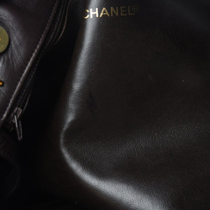 Chanel Lambskin Quilted Shopping Tote Dark Brown 15 of 15