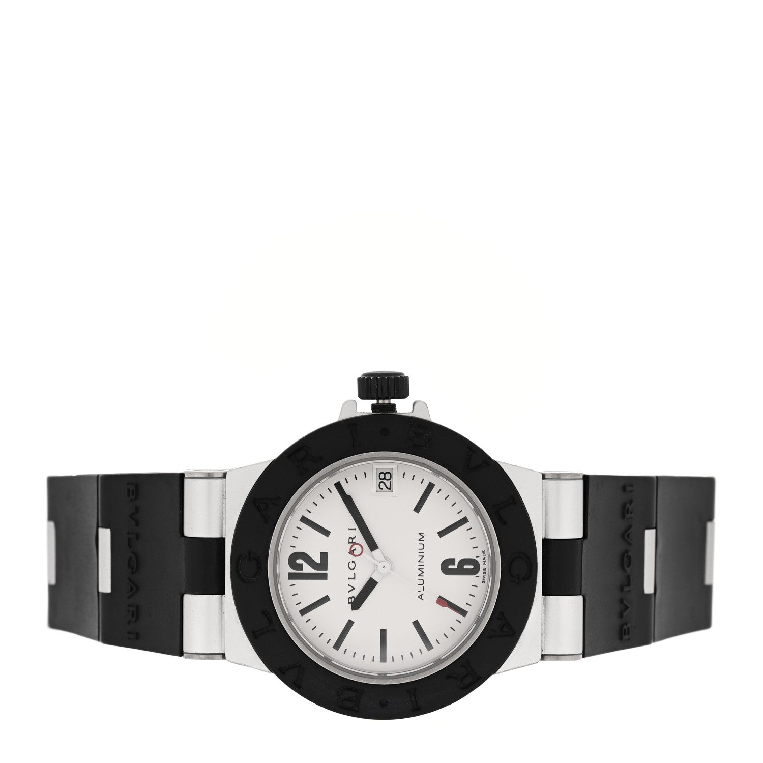 Bulgari Aluminum Rubber 32mm Diagono Quartz Watch 2 of 4