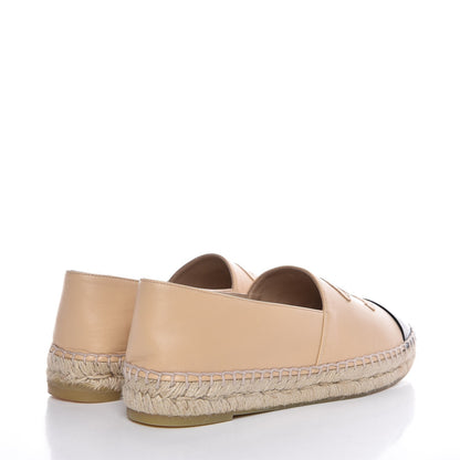 Chanel Lambskin CC Espadrilles 39 Beige Black 4 of 10