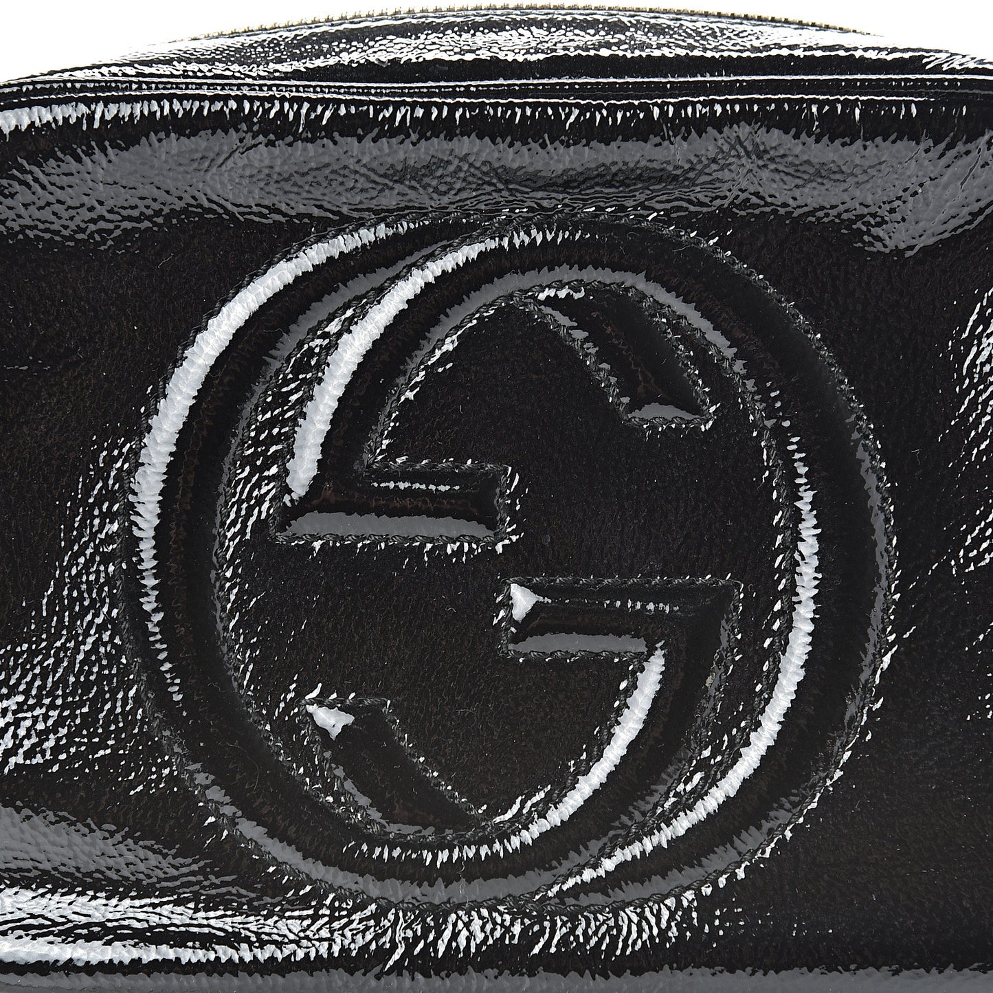 Soft Patent Small Soho Disco Bag Black