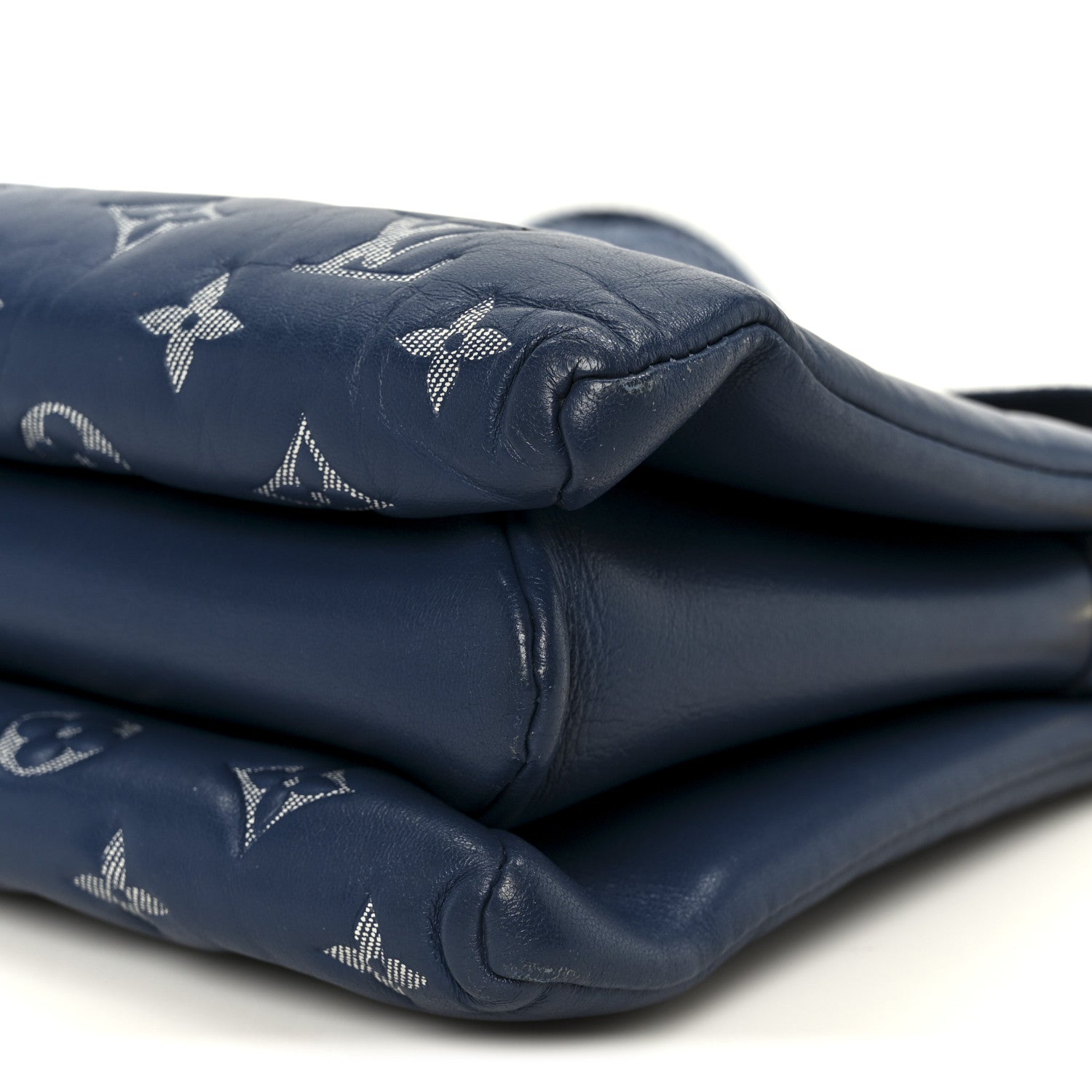 Louis Vuitton Lambskin Embossed Monogram Coussin PM Denim Blue
