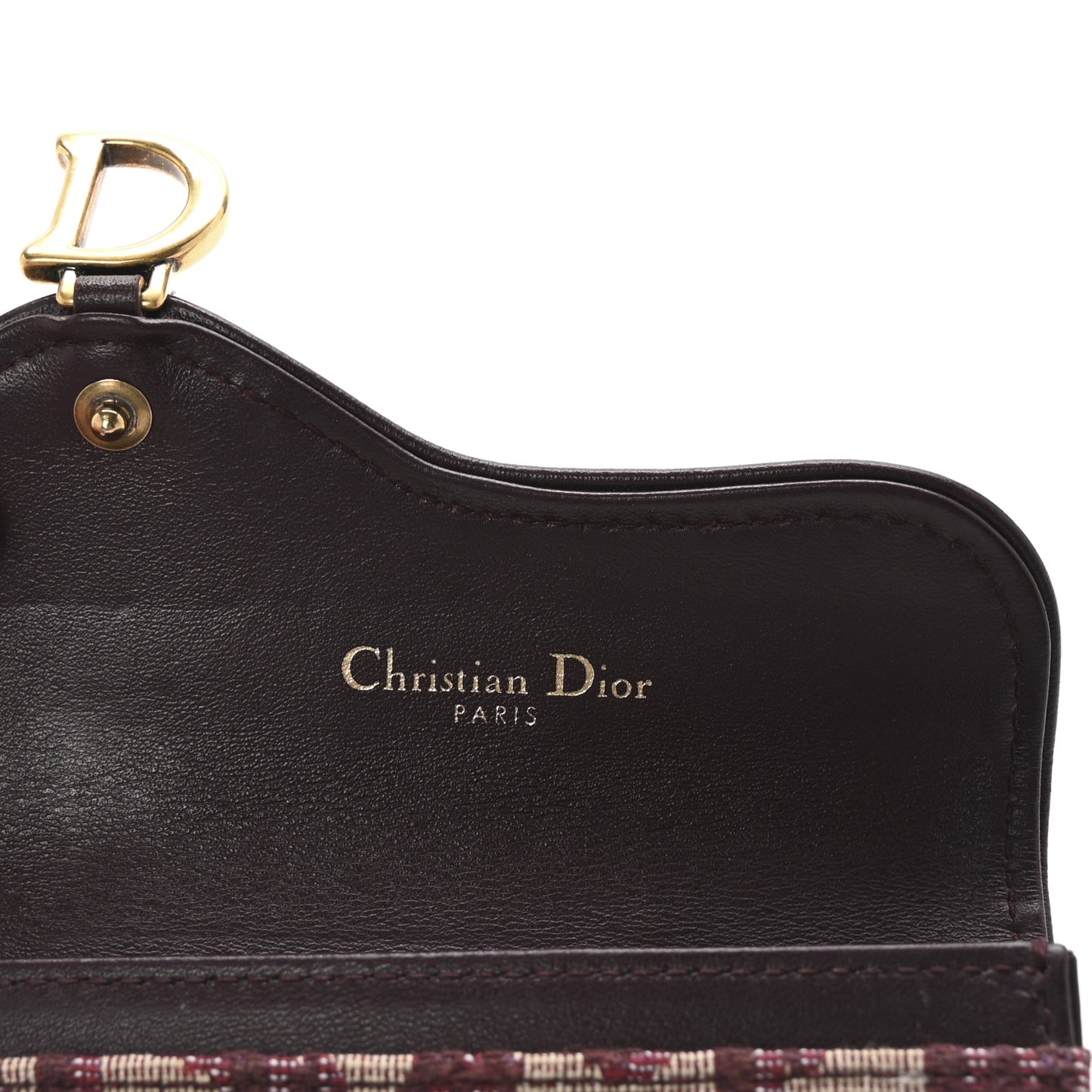 Oblique Saddle Card Holder Bordeaux