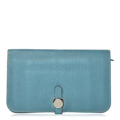 Hermes Togo Dogon Duo Wallet Blue Jean 1 of 15