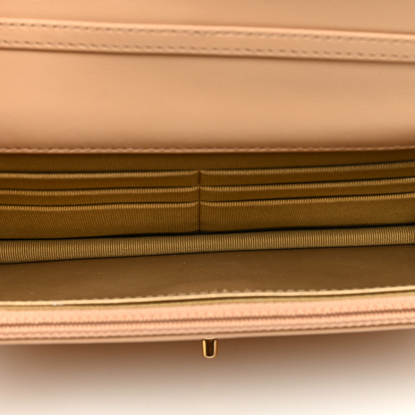 Lambskin Quilted CC Pearl Crush Wallet on Chain WOC Beige