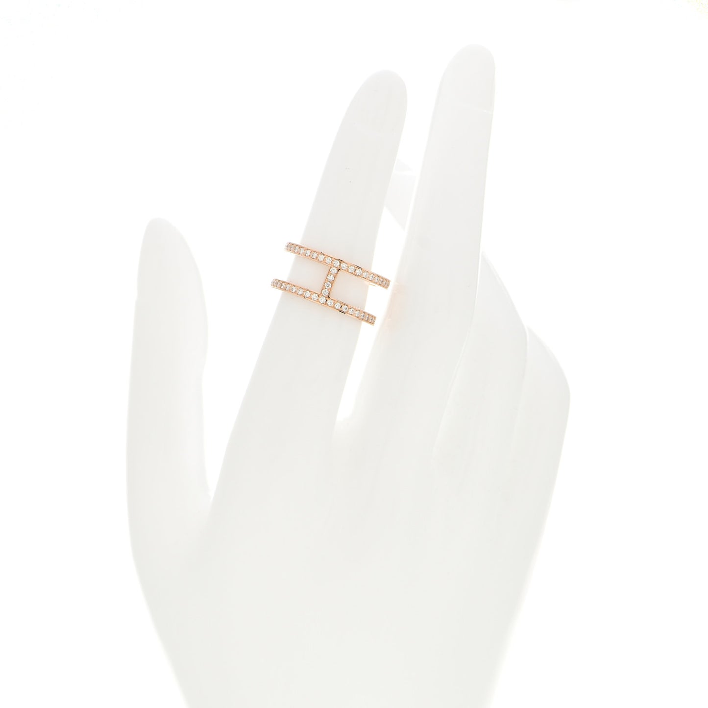 18K Rose Gold Diamond MM Ever Chaine D'Ancre Ring 51 5.75