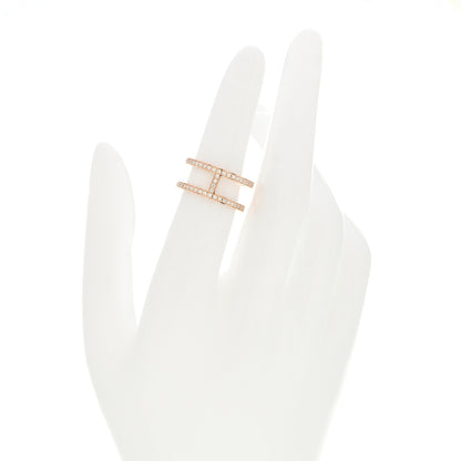 Hermes 18K Rose Gold Diamond MM Ever Chaine D'Ancre Ring 51 5.75 2 of 6