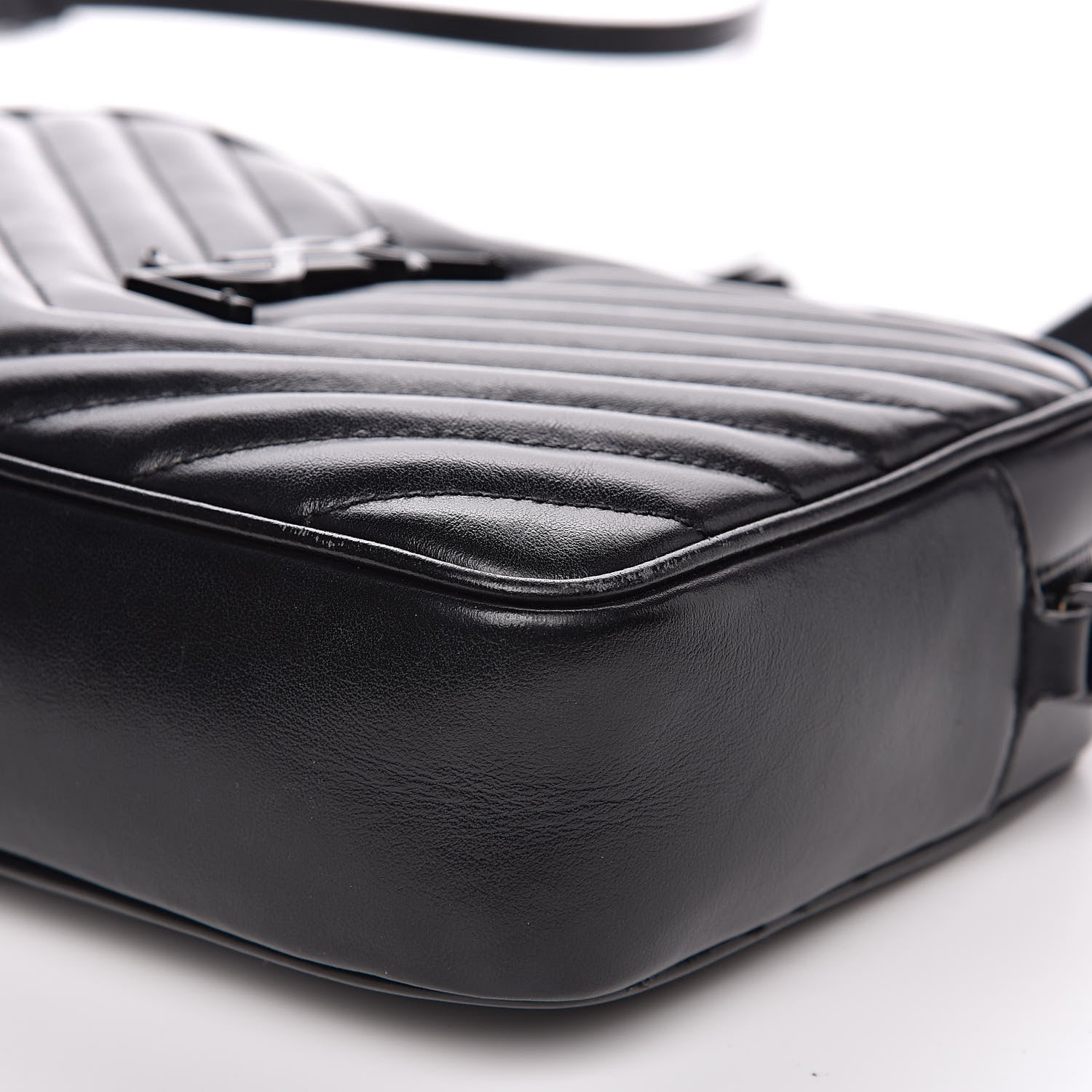 Saint Laurent Calfskin Matelasse Monogram Lou Camera Bag Black 9 of 12