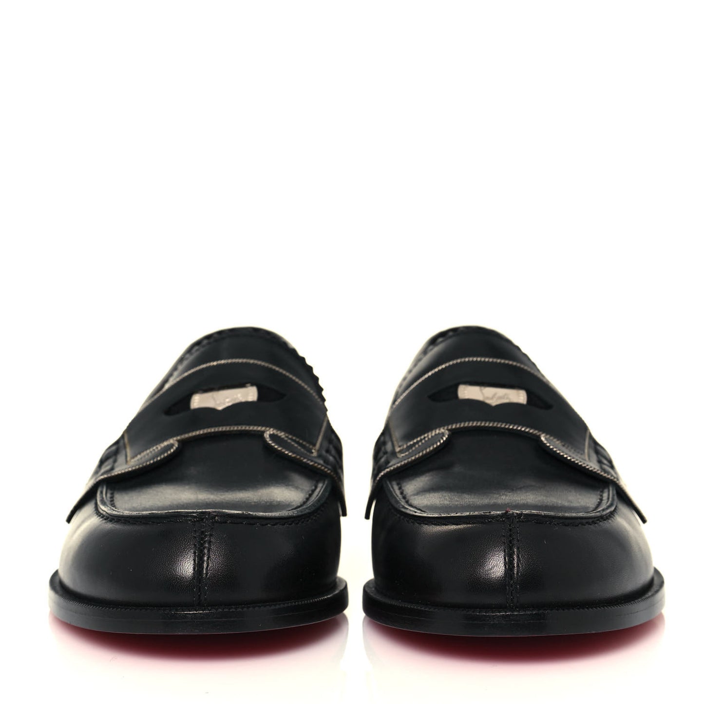 Calfskin Monana Flat Loafers 35 Black