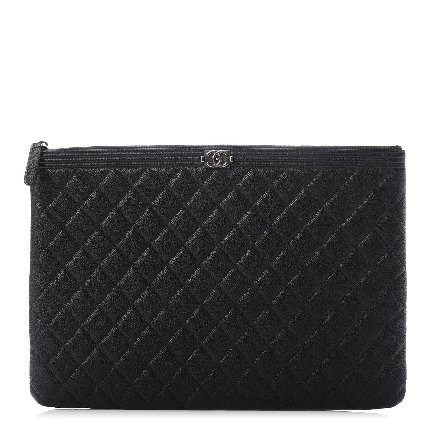 Chanel Caviar Quilted Large Boy Cosmetic Case Black 1 of 9