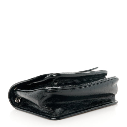 Saint Laurent Crinkled Calfskin Matelasse Monogram Baby Niki Chain Satchel Black 4 of 11