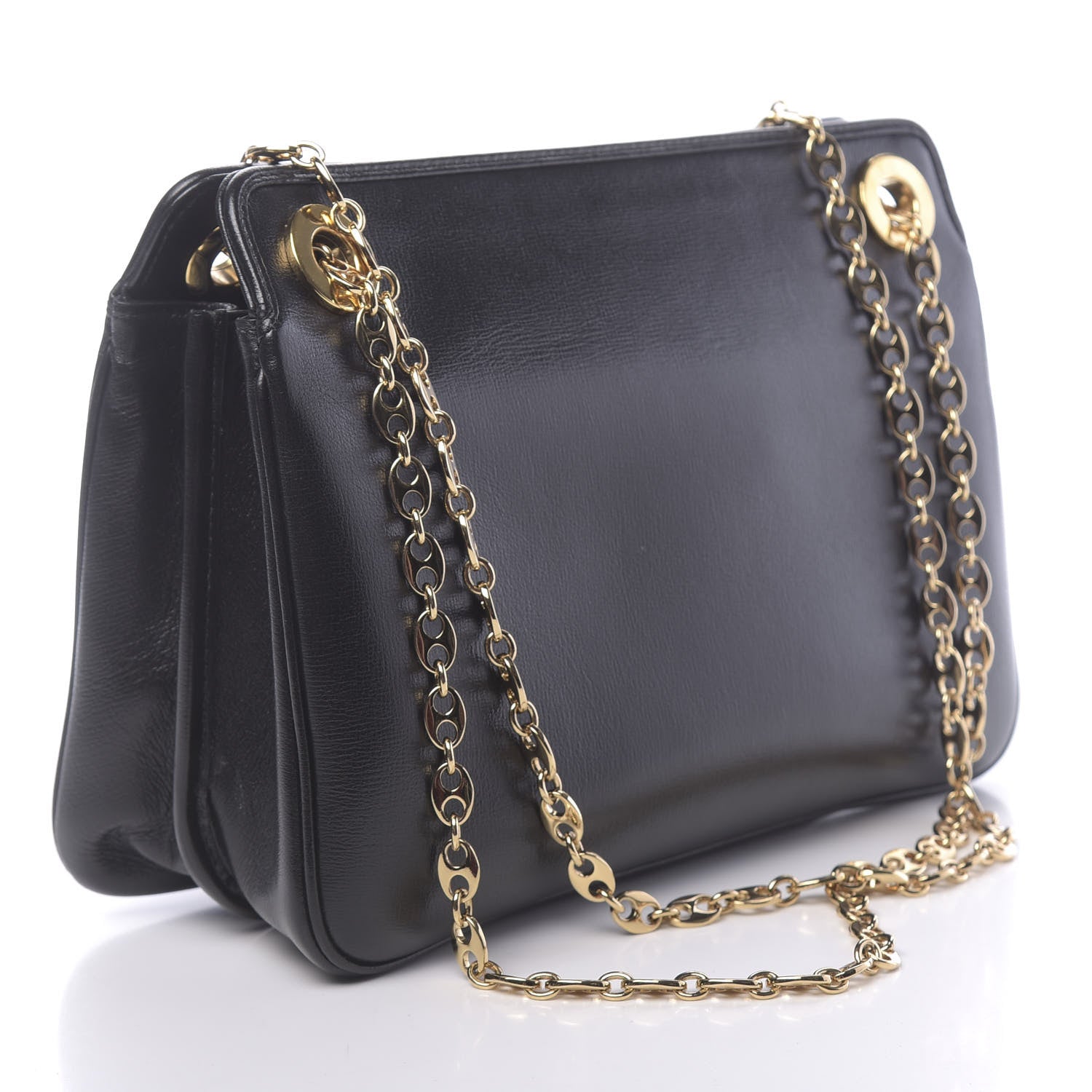 Gucci Azalea Calfskin Small Marina Open Top Chain Shoulder Bag Black 3 of 10