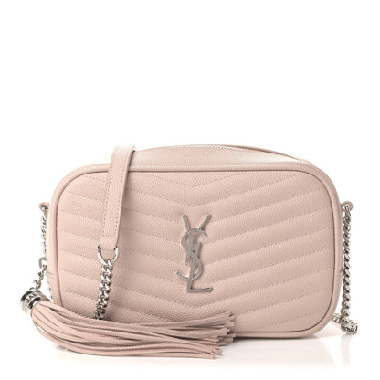 Saint Laurent Grain De Poudre Matelasse Monogram Mini Lou Camera Bag Marble Pink 1 of 6