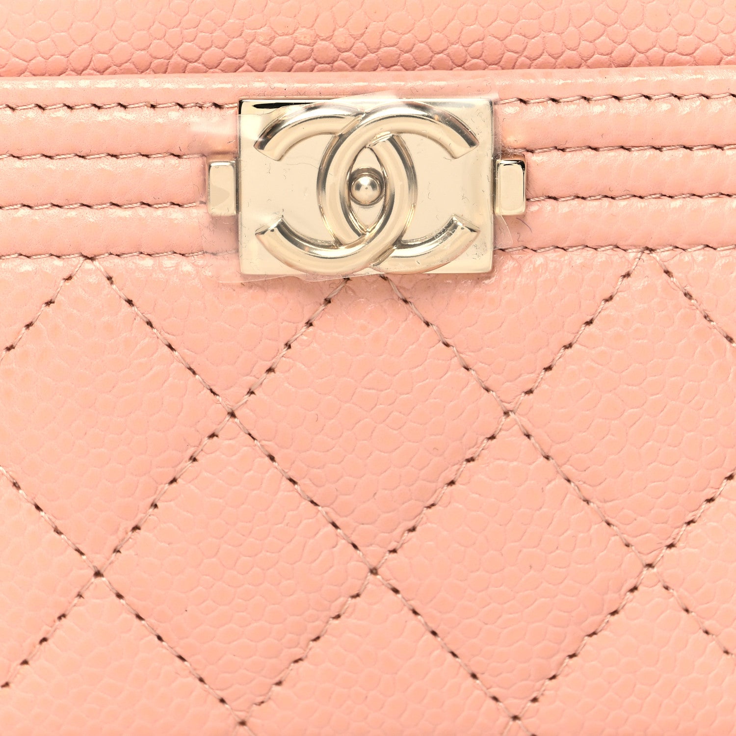 Chanel Caviar Quilted Boy Card Holder Light Pink 9 of 10