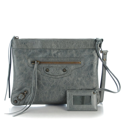 Balenciaga Agneau Classic Hardware Flat Handle Clutch Gris Tarmac 1 of 7