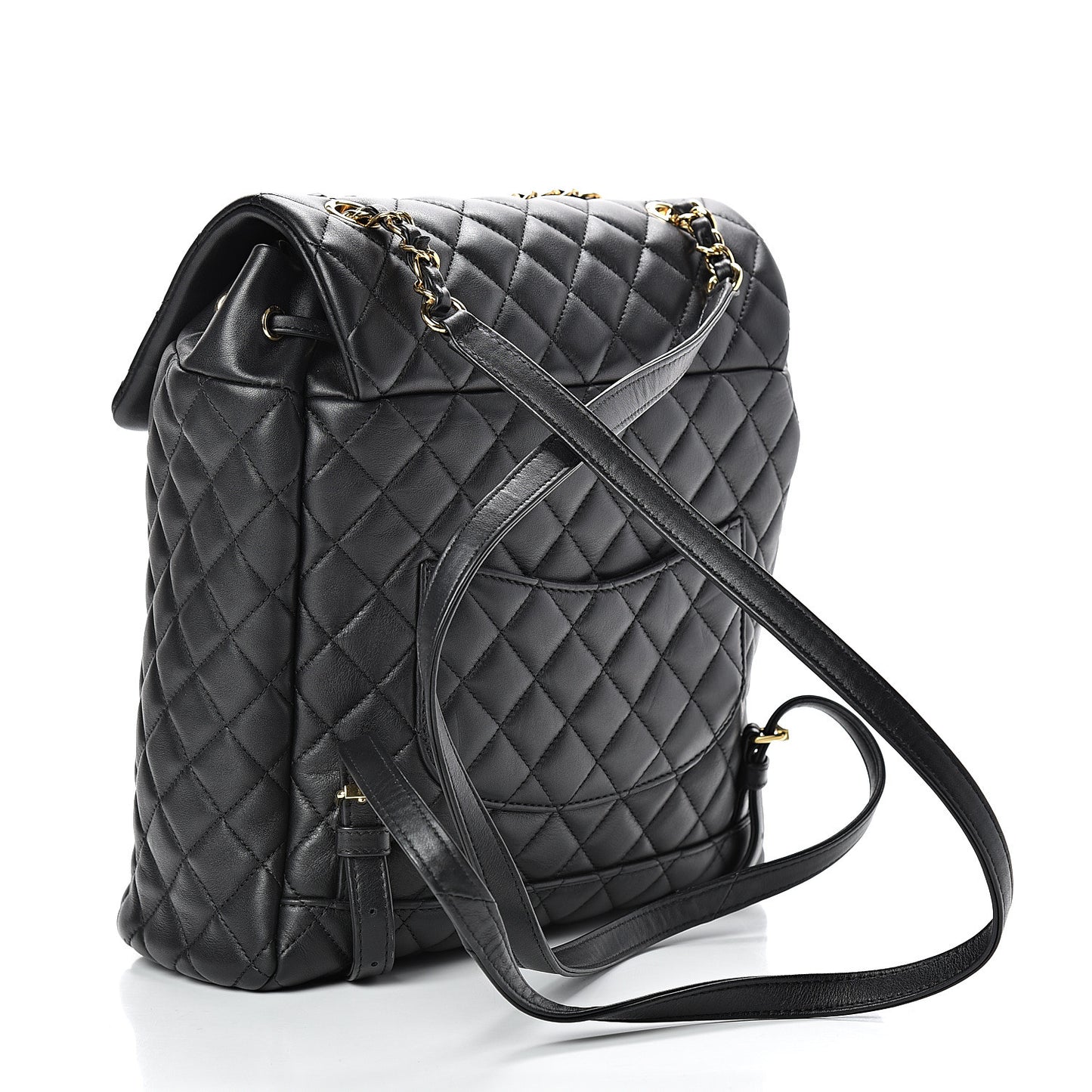 Calfskin Quilted Large Urban Spirit Backpack Black