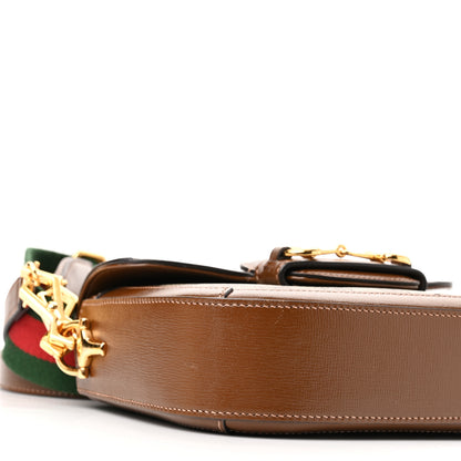 Gucci GG Supreme Monogram Web Mini Horsebit 1955 Shoulder Bag Beige Brown Sugar 9 of 10