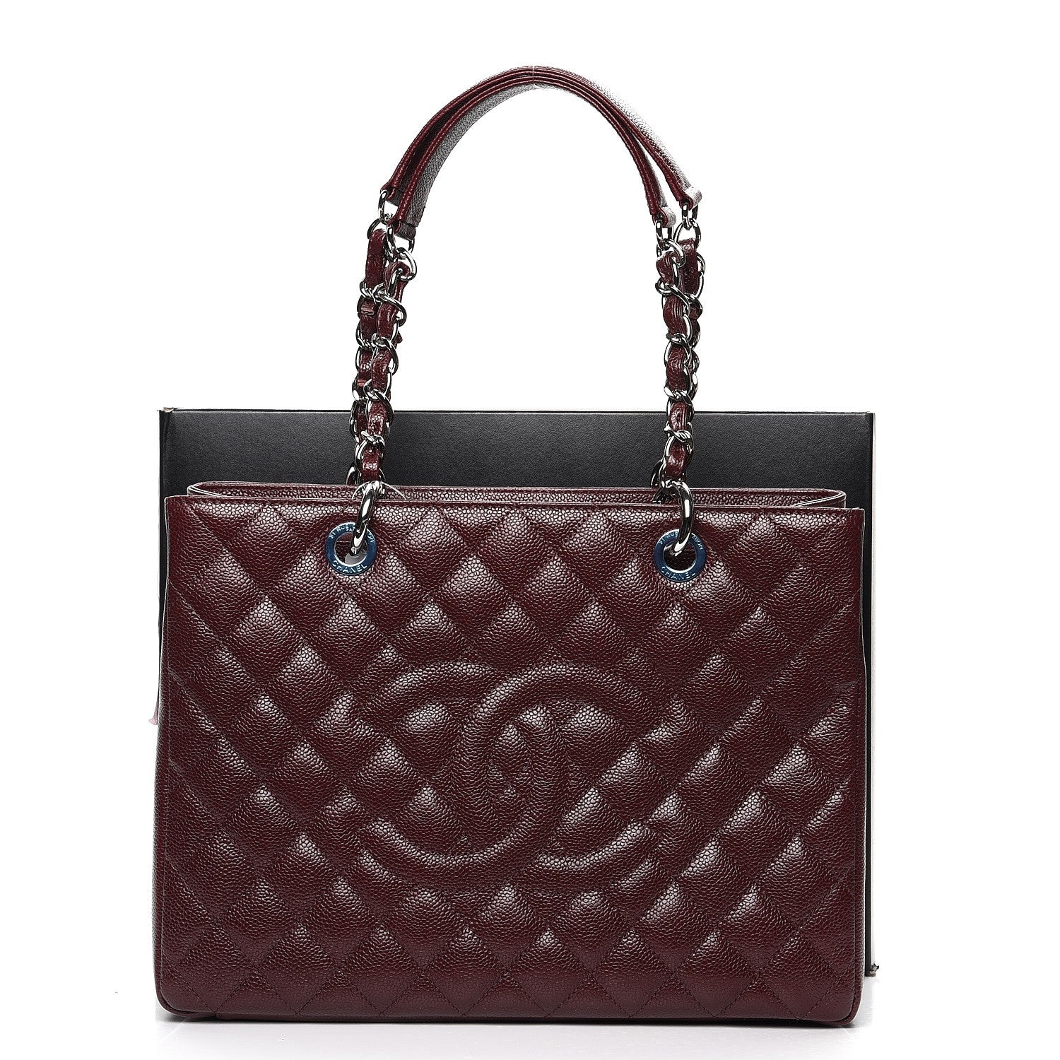Chanel Caviar Quilted Grand Shopping Tote GST Dark Burgundy 8 of 8