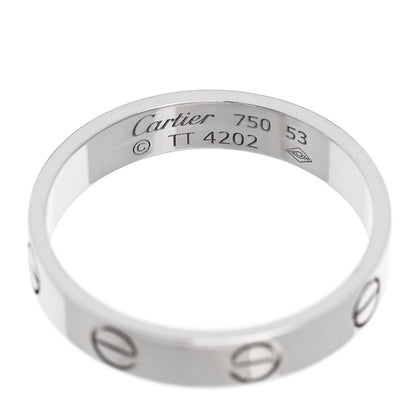 Cartier 18K White Gold 3.5mm LOVE Wedding Band Ring 53 6.5 4 of 4