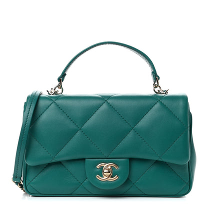 Chanel Lambskin Quilted Small Easy Carry Flap Green 1 of 4