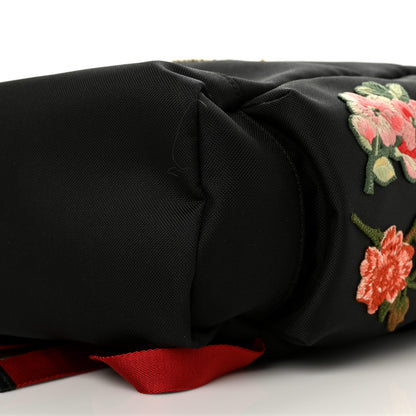 Gucci Techno Canvas Web L'Aveugle Par Amour Embroidered Drawstring Backpack Black 10 of 11