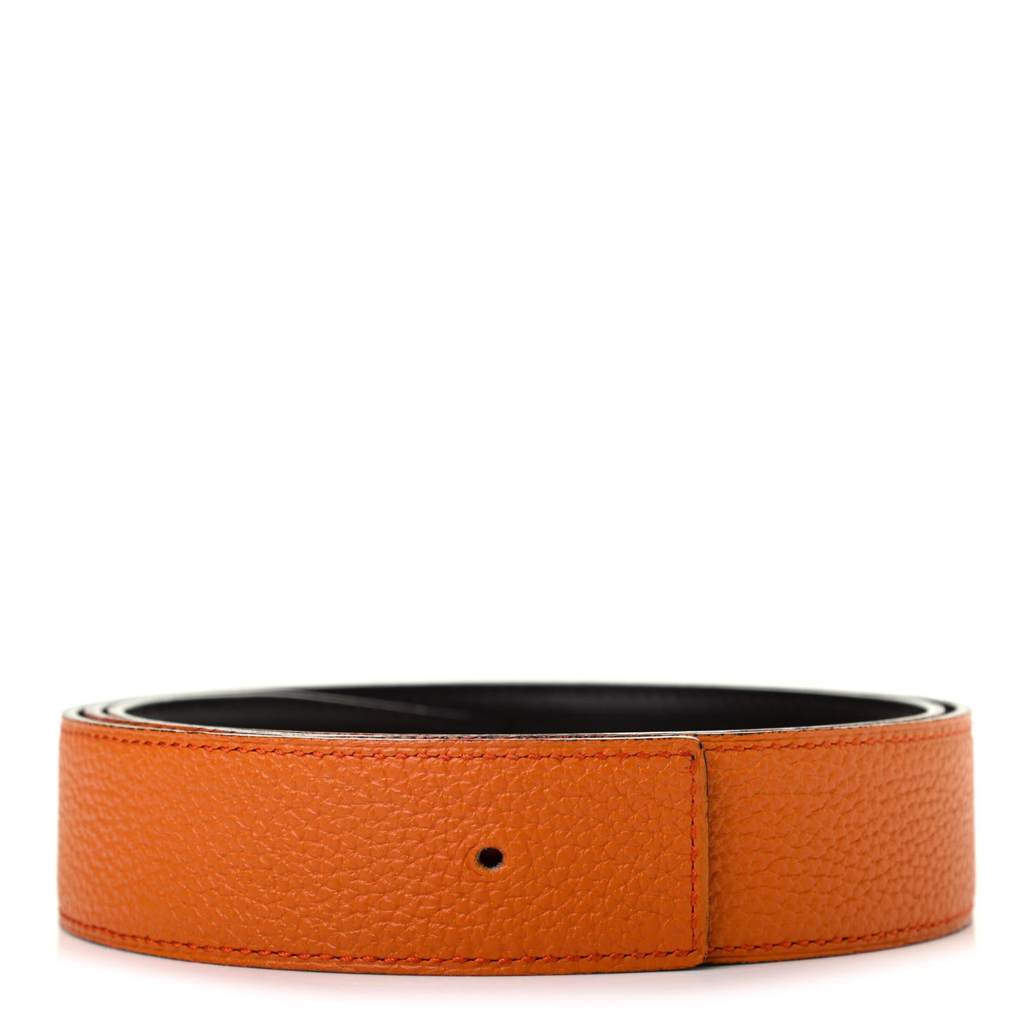 Hermes Box Togo 32mm Belt Strap 90 Chocolate Orange 1 of 6