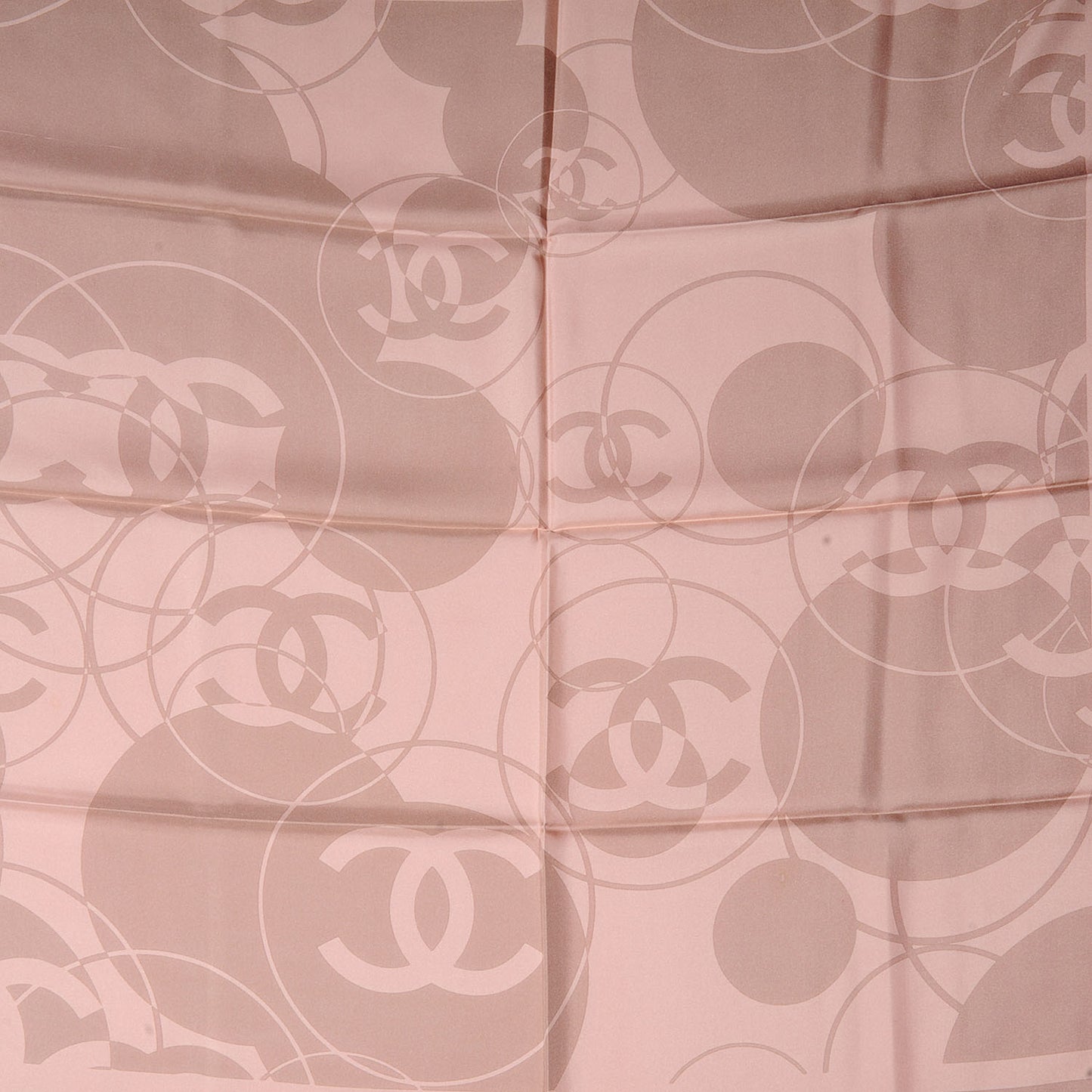 Silk CC Reversible Square Scarf Pink Beige