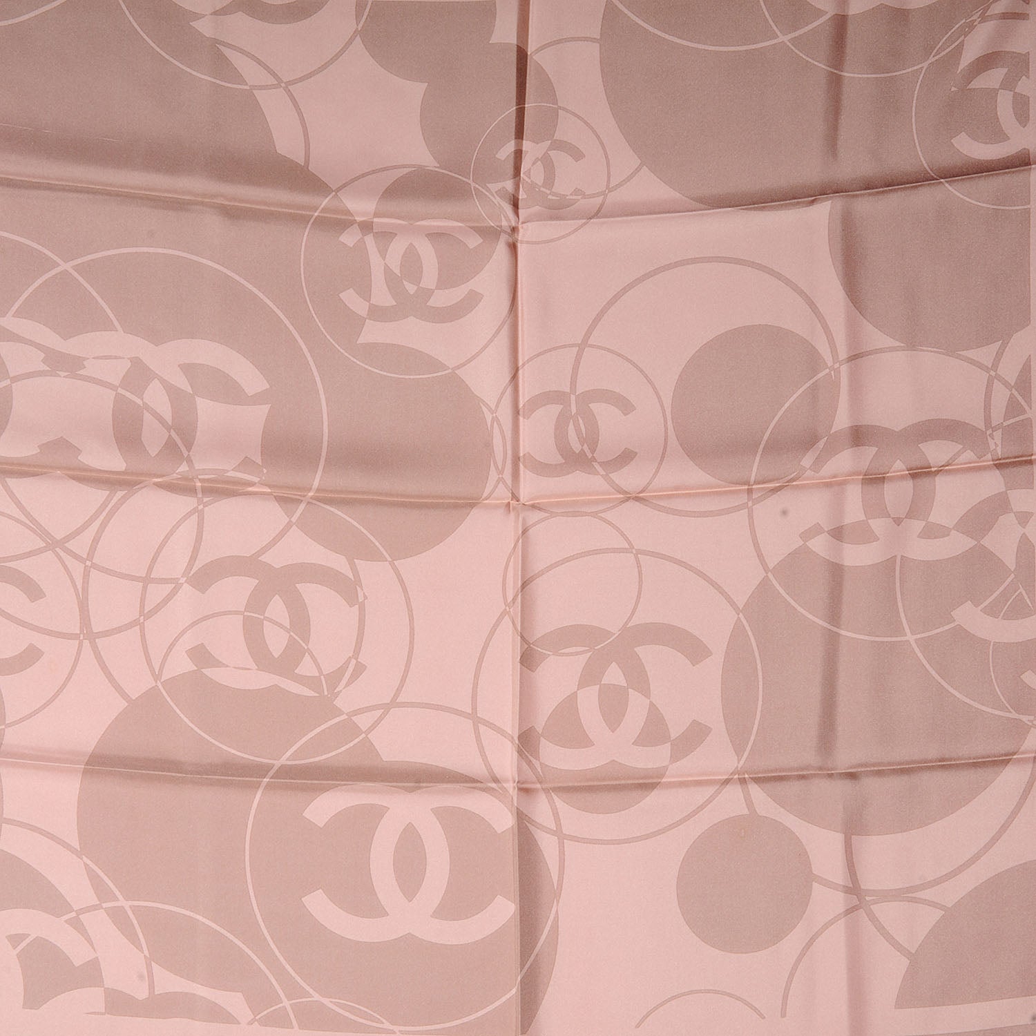 Chanel Silk CC Reversible Square Scarf Pink Beige 3 of 5