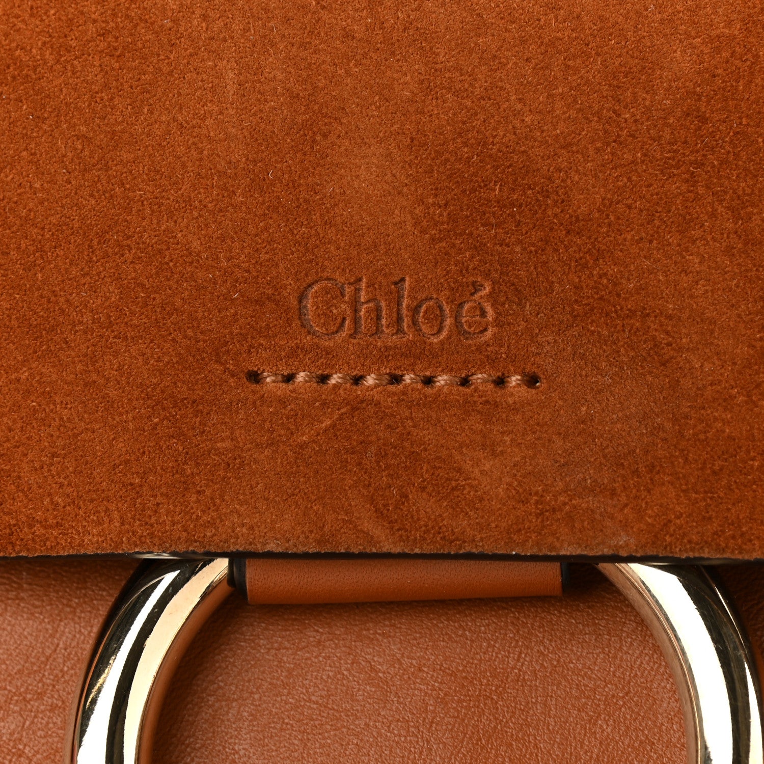 Chloe Suede Calfskin Small Faye Shoulder Bag Tobacco 6 of 12
