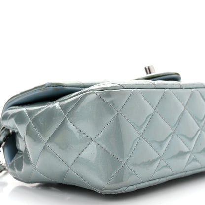 Chanel Patent Calfskin Quilted Mini Rectangular Flap Light Blue 9 of 10
