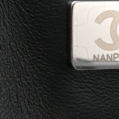 Chanel Printed Denim Quilted Flower Medium Double Flap Black 7 of 11