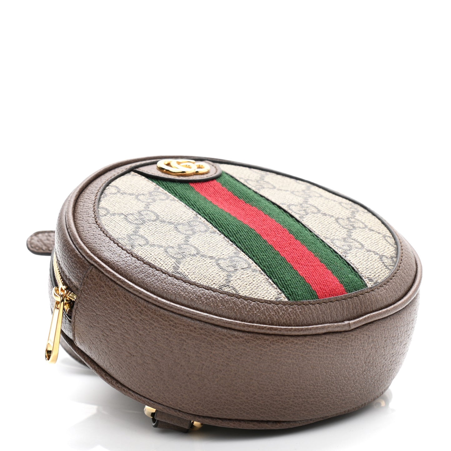 GG Supreme Monogram Web Mini Ophidia Round Backpack Brown